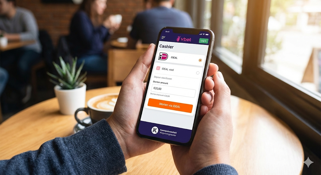 iDEAL als betaalmethode bij een online bookmaker – directe storting van €20 via je persoonlijke bankrekening, met snelle en veilige transacties bij legale Nederlandse bookmakers die iDEAL accepteren.