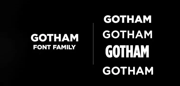 Gotham is a bold logo font with New York signage influences