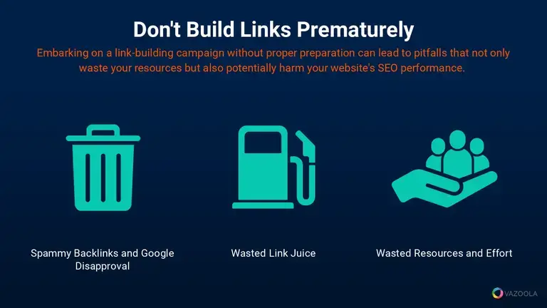 Don't build links prematurely