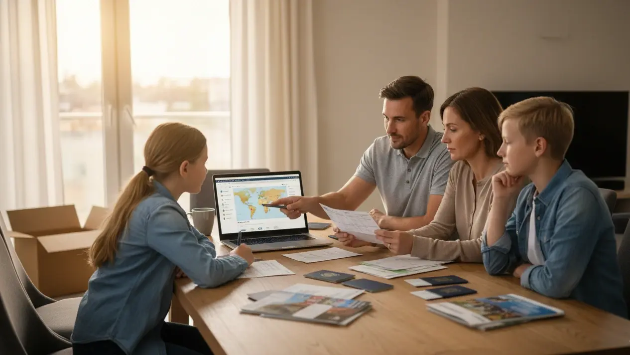 Family relocation onward ticket decision and dummy flight ticket planning