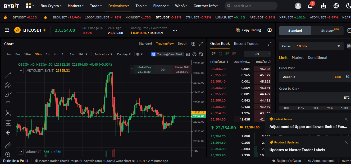 Bybit futures trading hompage