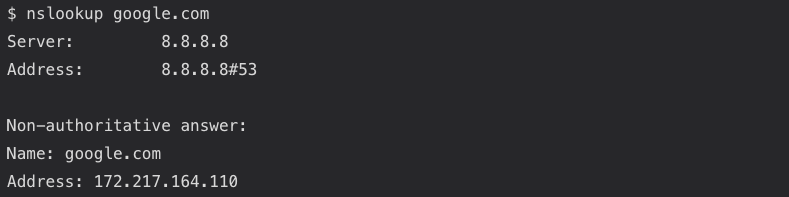 nslookup to verify DNS resolution