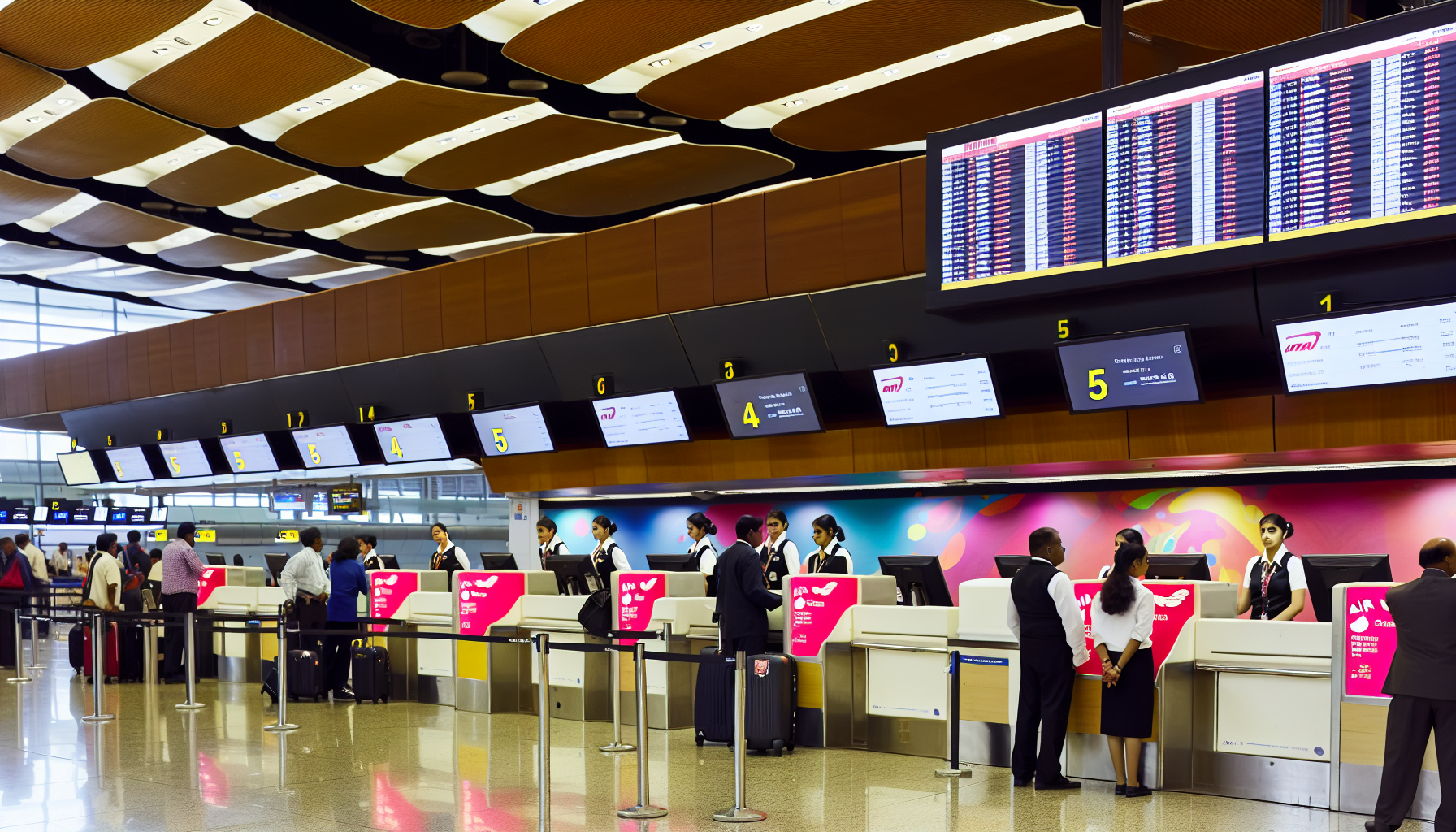 Air India check-in counters at Newark Airport