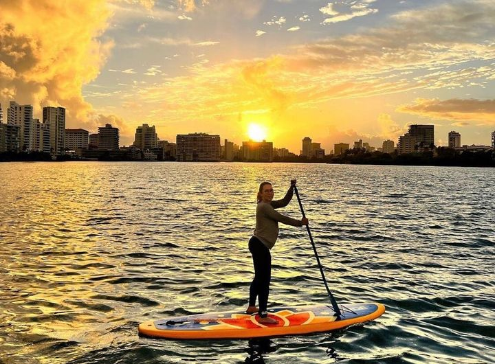 paddle boarder on a sup board