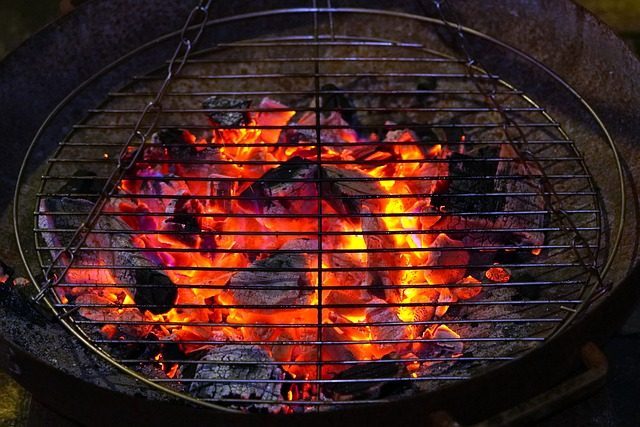 grill, charcoal, fire