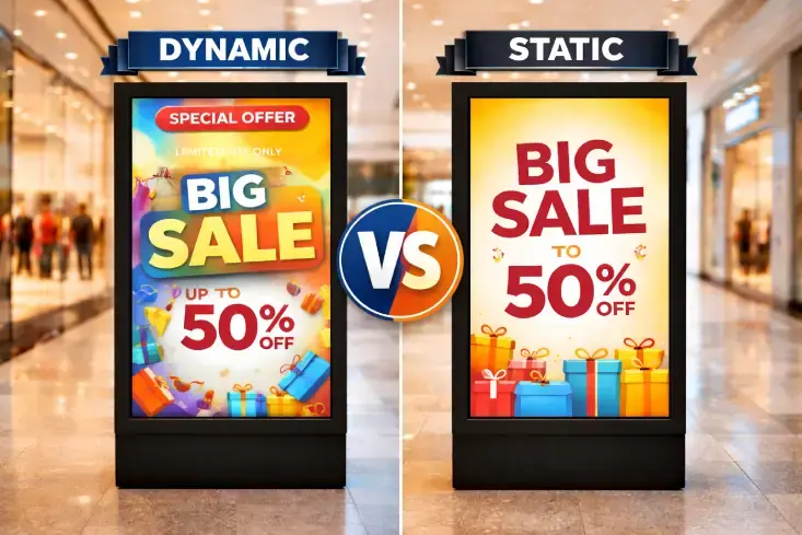 What is Dynamic Digital Signage? 2 dynamic vs. static digital signage
