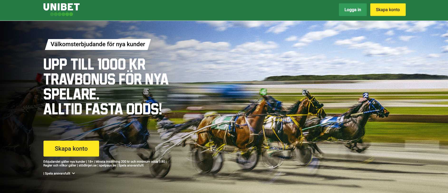 Unibet trav bonus