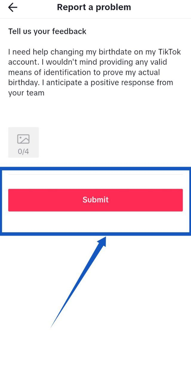 Screenshot showing the "Submit" button 