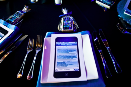 Dinner menu designed as an iPhone. 