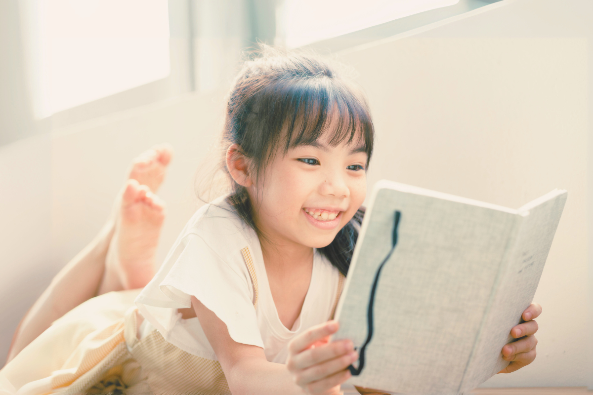 Child reading independently