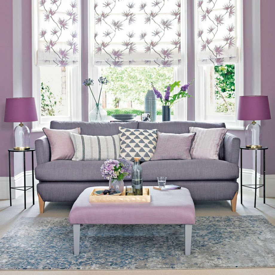 Lavender can Go with Charcoal Gray Sofa