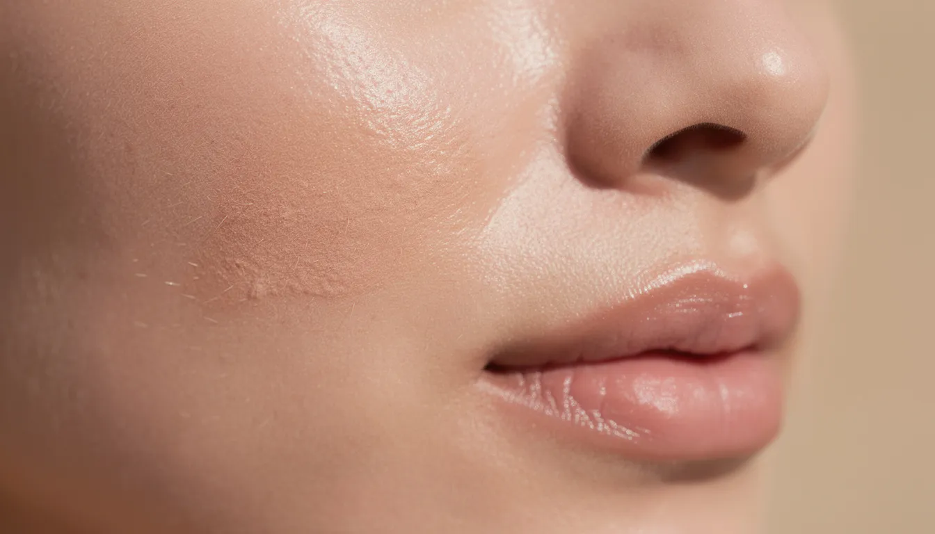 The image features a close-up of healthy, glowing skin showcasing a smooth texture and natural radiance, highlighting the skin's elasticity and overall well-being. This depiction emphasizes the importance of a skincare routine that promotes collagen production and reduces the appearance of fine lines and wrinkles.