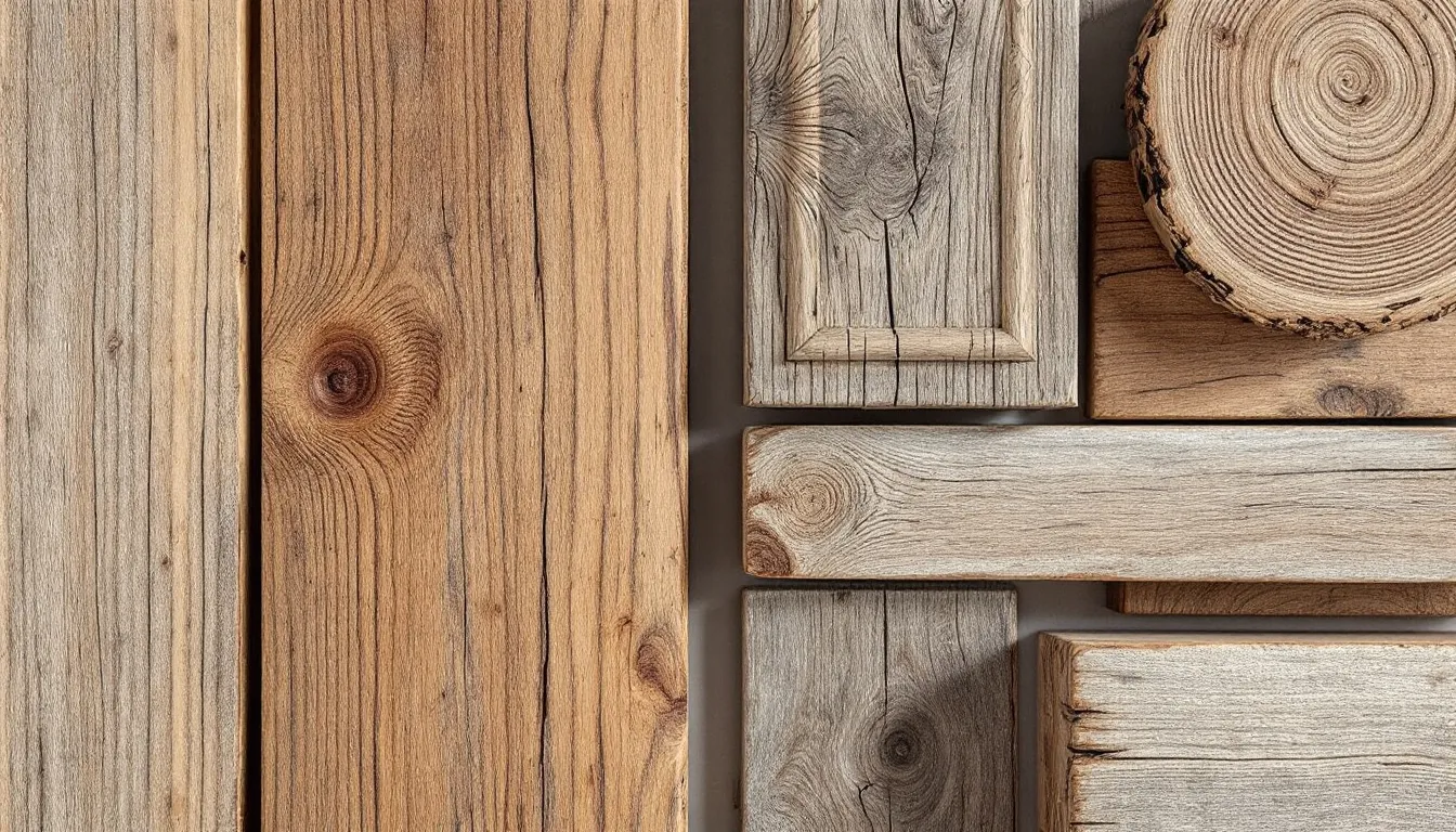 A close-up of natural wood elements, emphasizing their importance in rustic decor.