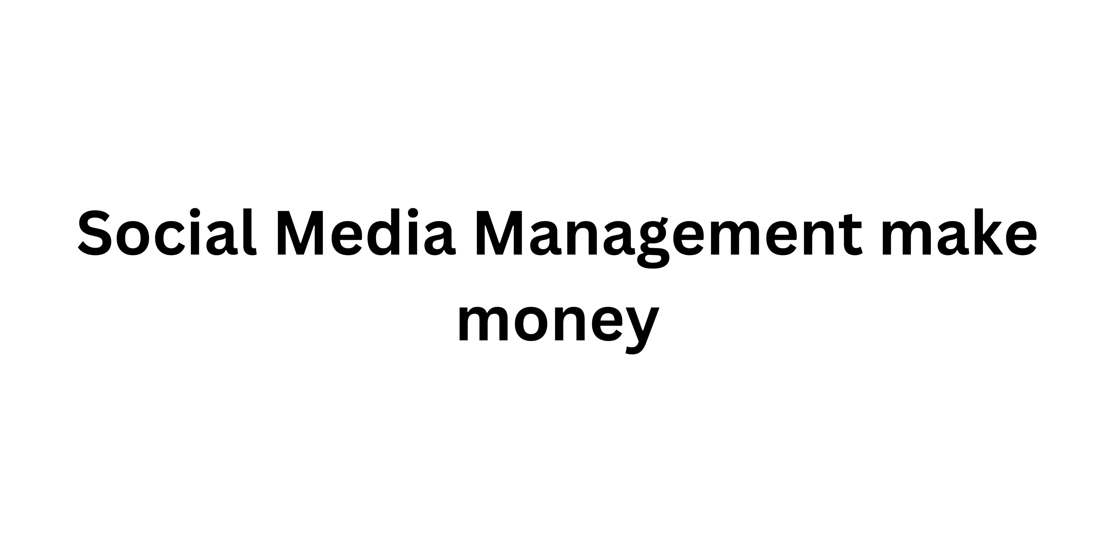 Social Media Management make money