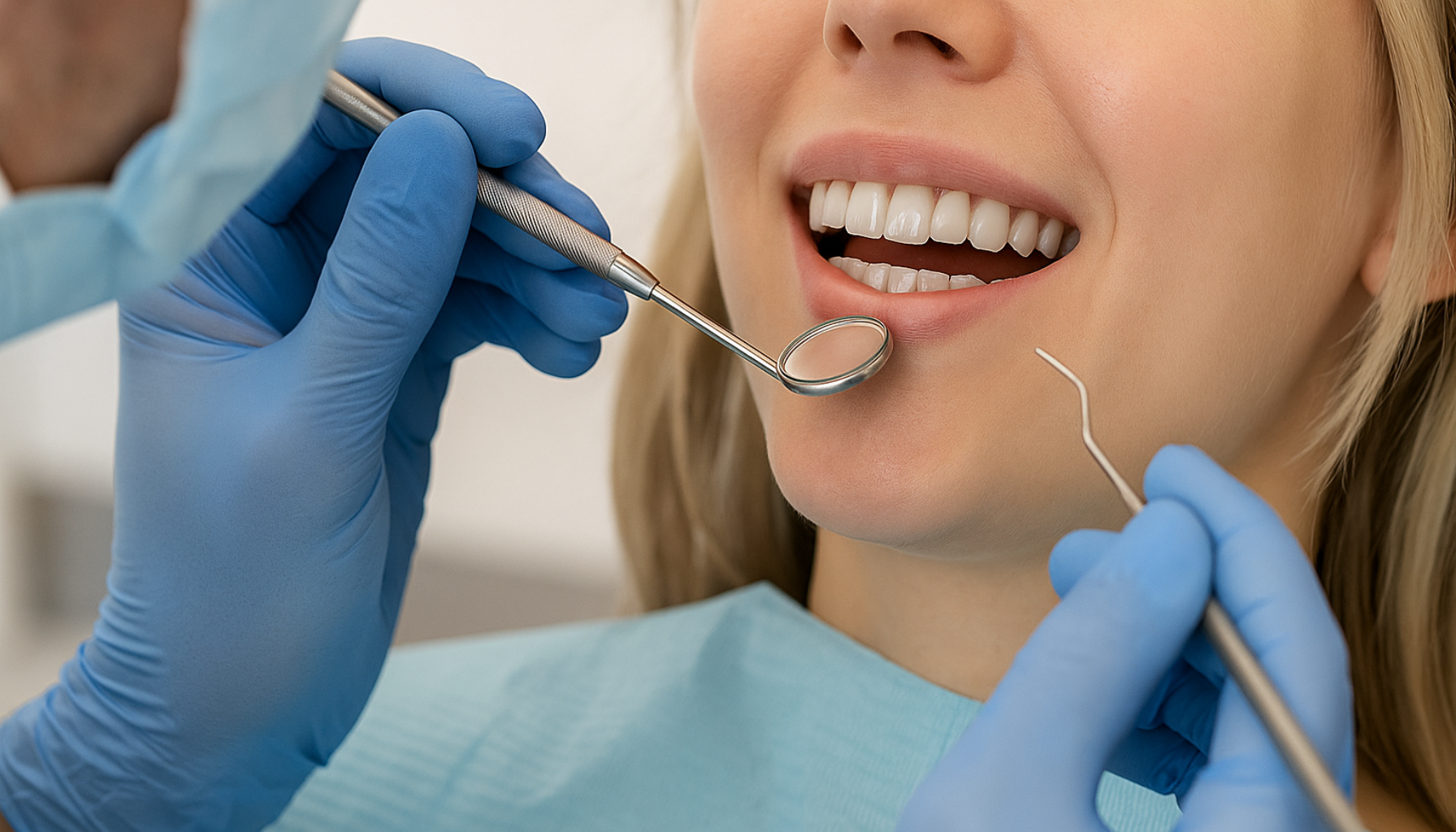 Tannsjekk: Grunnlaget for et sunt smil 12 Tannlege undersøker pasients tenner med speil og verktøy under rutinemessig tannhelsekontroll i klinikk.