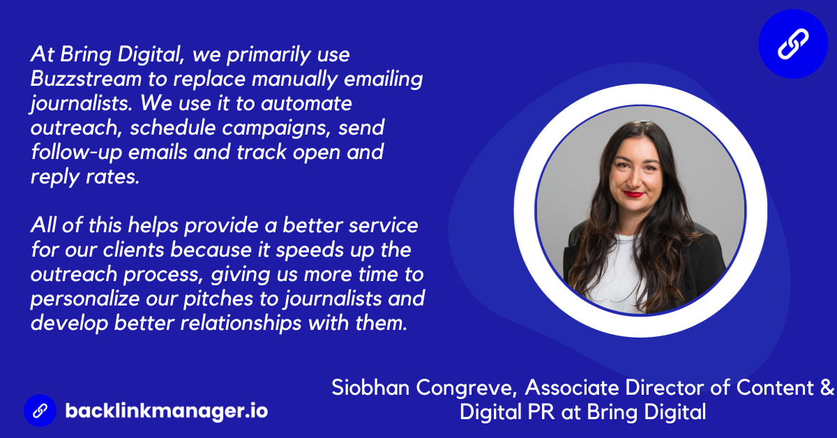 Siobhan Congreve, Associate Director of Content & Digital PR at Bring Digital