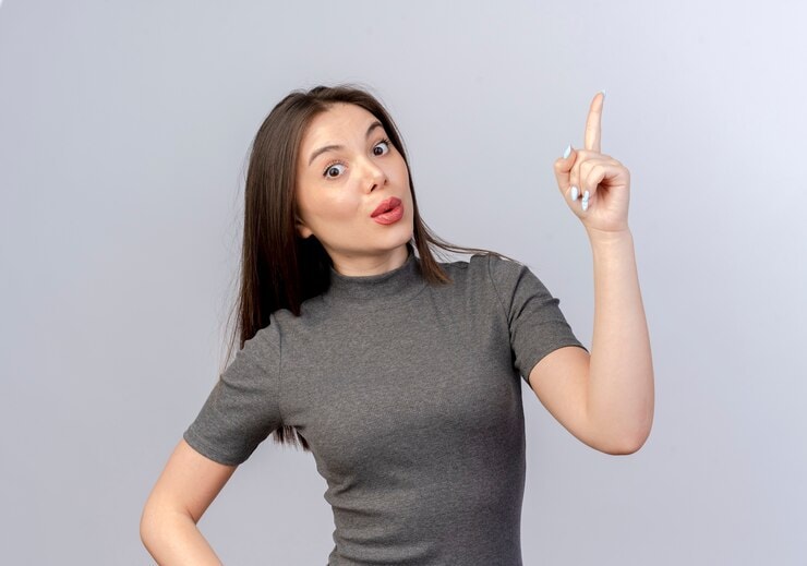 Woman posing lively