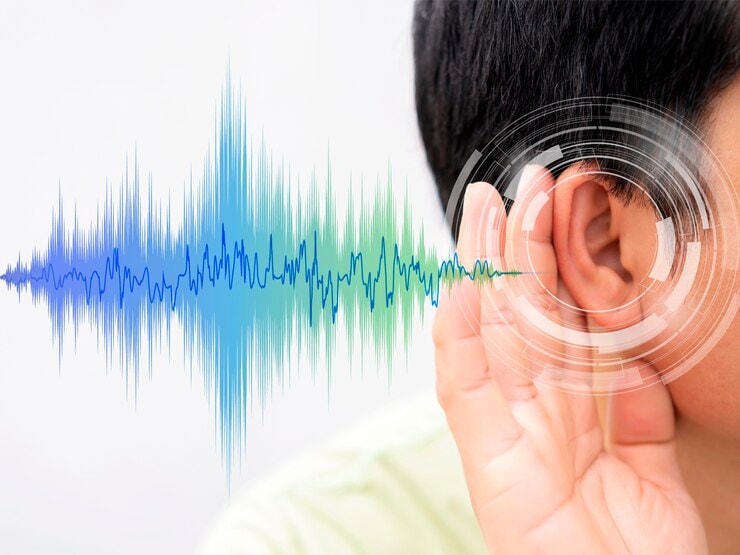 Person having a hearing problem