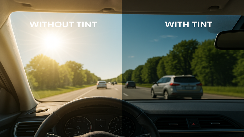 Windshields with and without tints