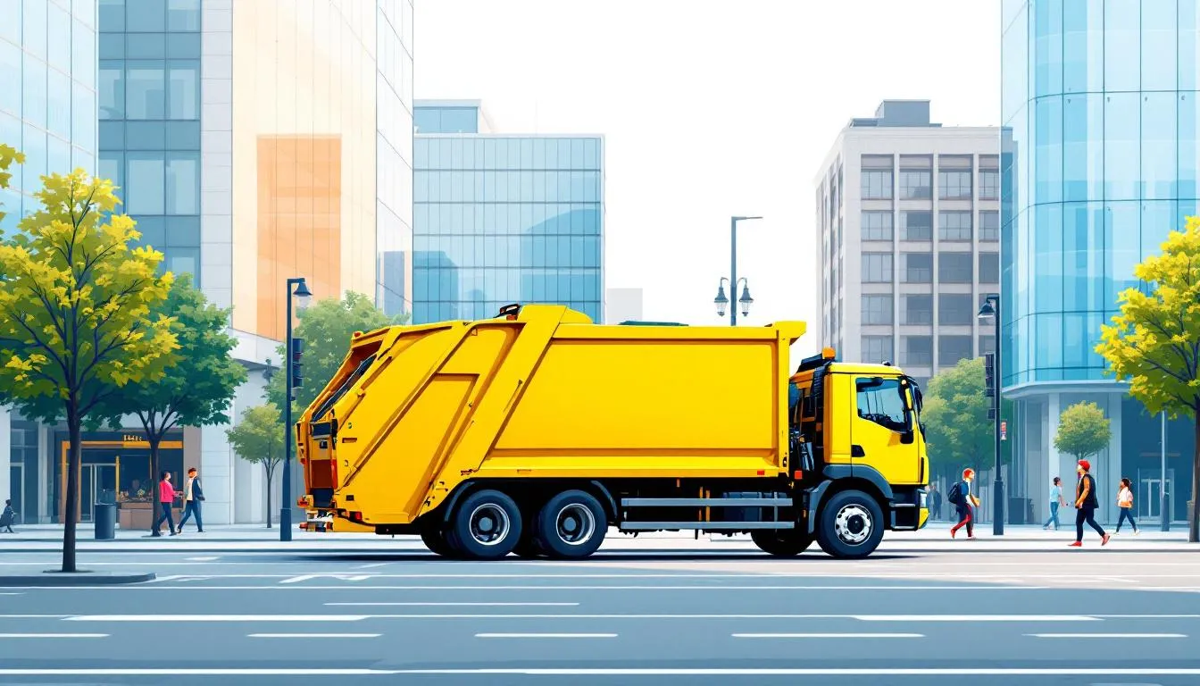 A waste management truck collecting waste, representing efficient waste management services.