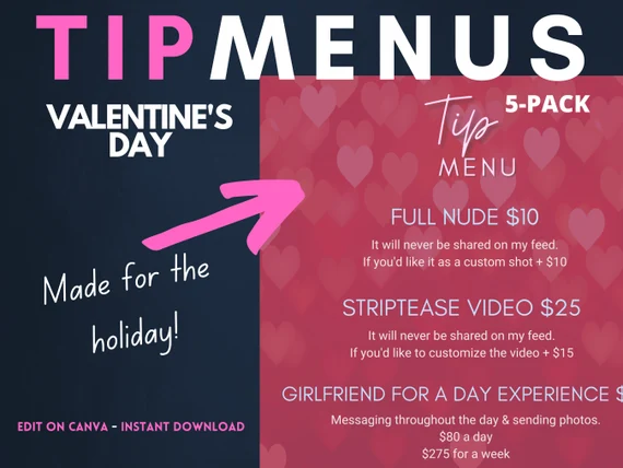 Valentine's day onlyfans tip menu