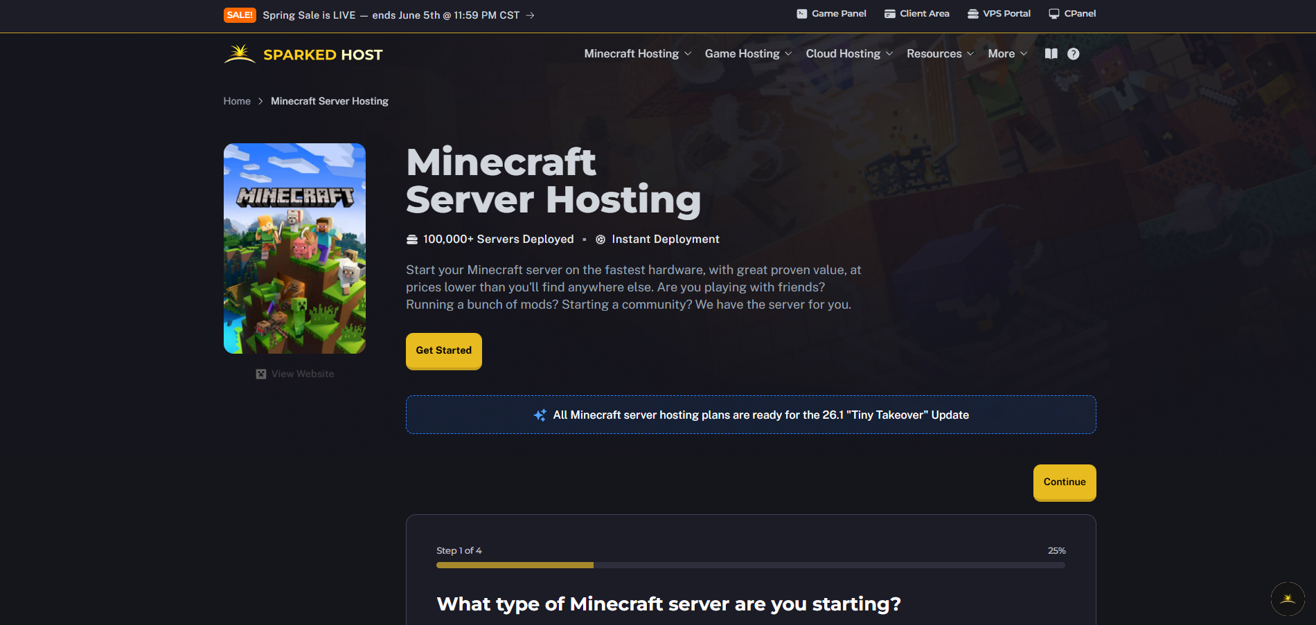 Sparkedhost Low Latency Minecraft Server Hosting