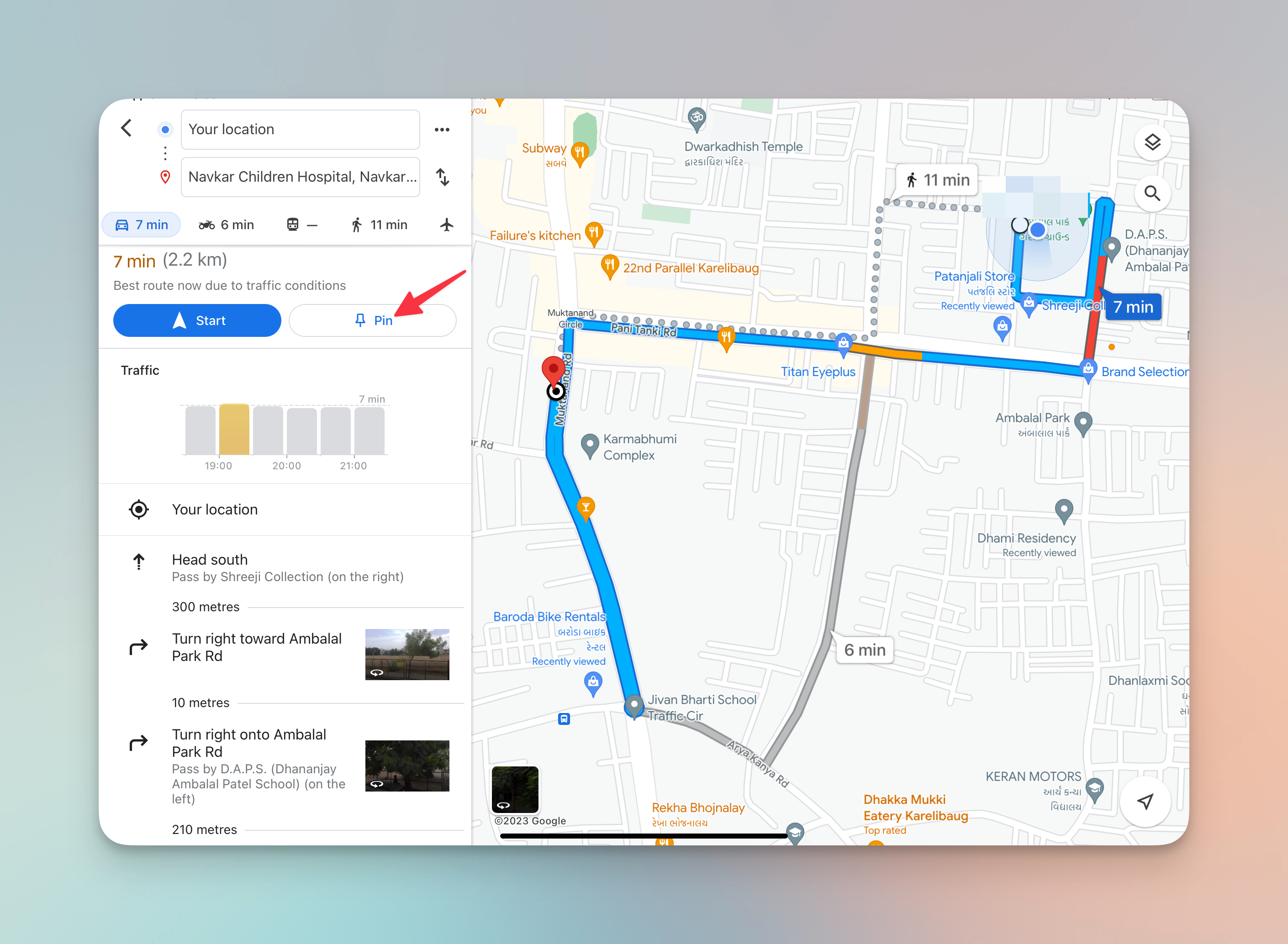 Remote.tools pointing to pinned location on Google maps for iPad 
