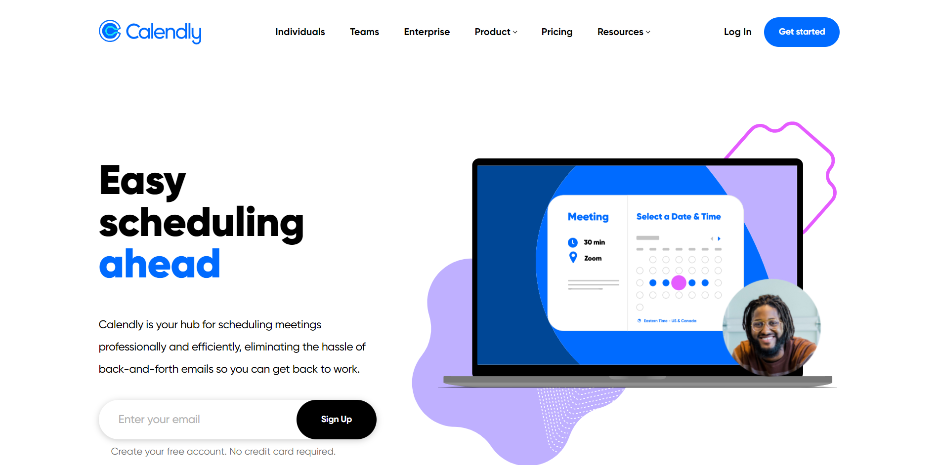 Calendly Main Page