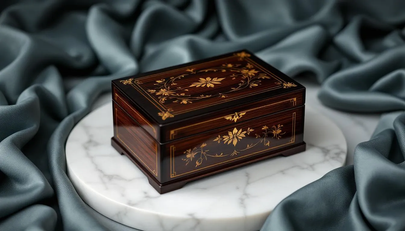 A handcrafted wooden keepsake box, perfect for storing cherished items and memories.