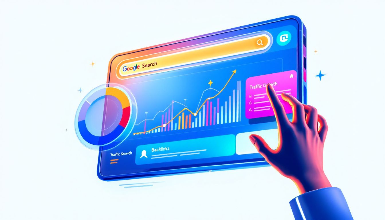 An illustration of the Google Search Console interface for submitting backlinks.