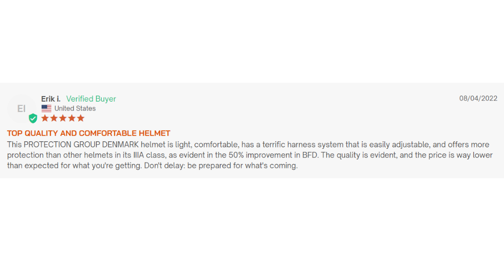 User Reviews of Protection Group Denmark helmet