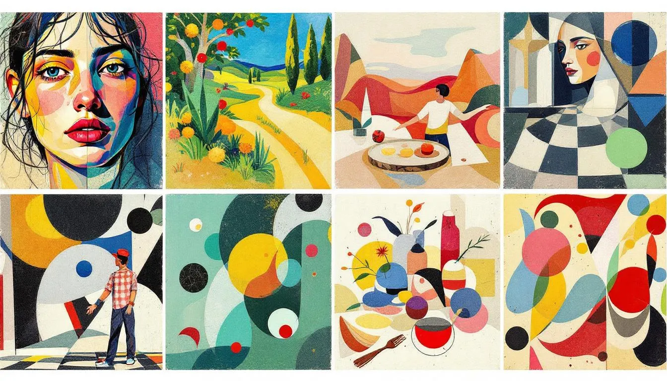 In this image, a vibrant gallery wall showcases a variety of wall art styles, including abstract paintings and nature-inspired prints, creating a dramatic focal point in a modern living room. The diverse color palette and arrangement of art pieces reflect personal style, transforming the space into an aesthetically appealing retreat.