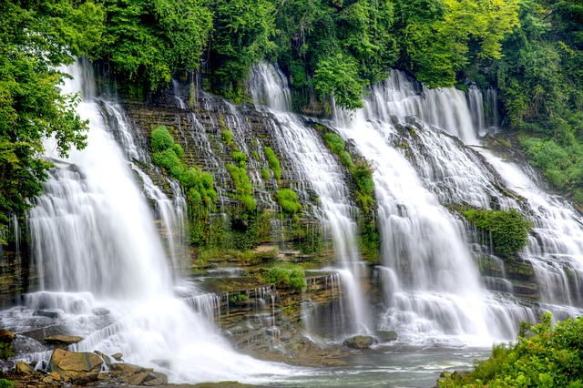 waterfall, twins fall, landscape