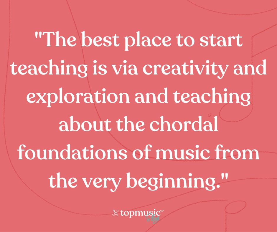 Quote about teaching piano via creativity 