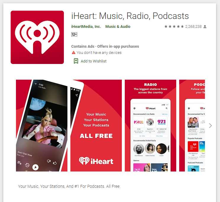 iheart readio app for android tv
