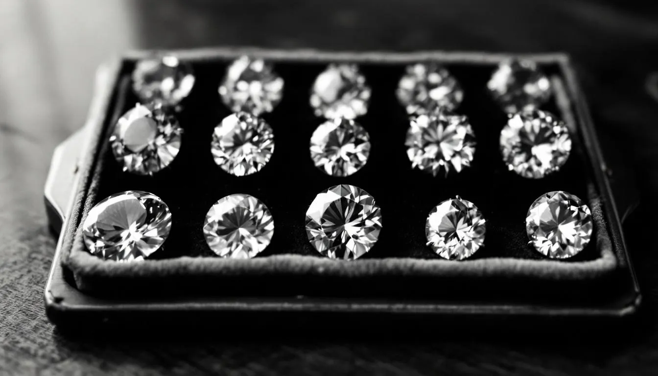 A selection of stone options for silver engagement rings.