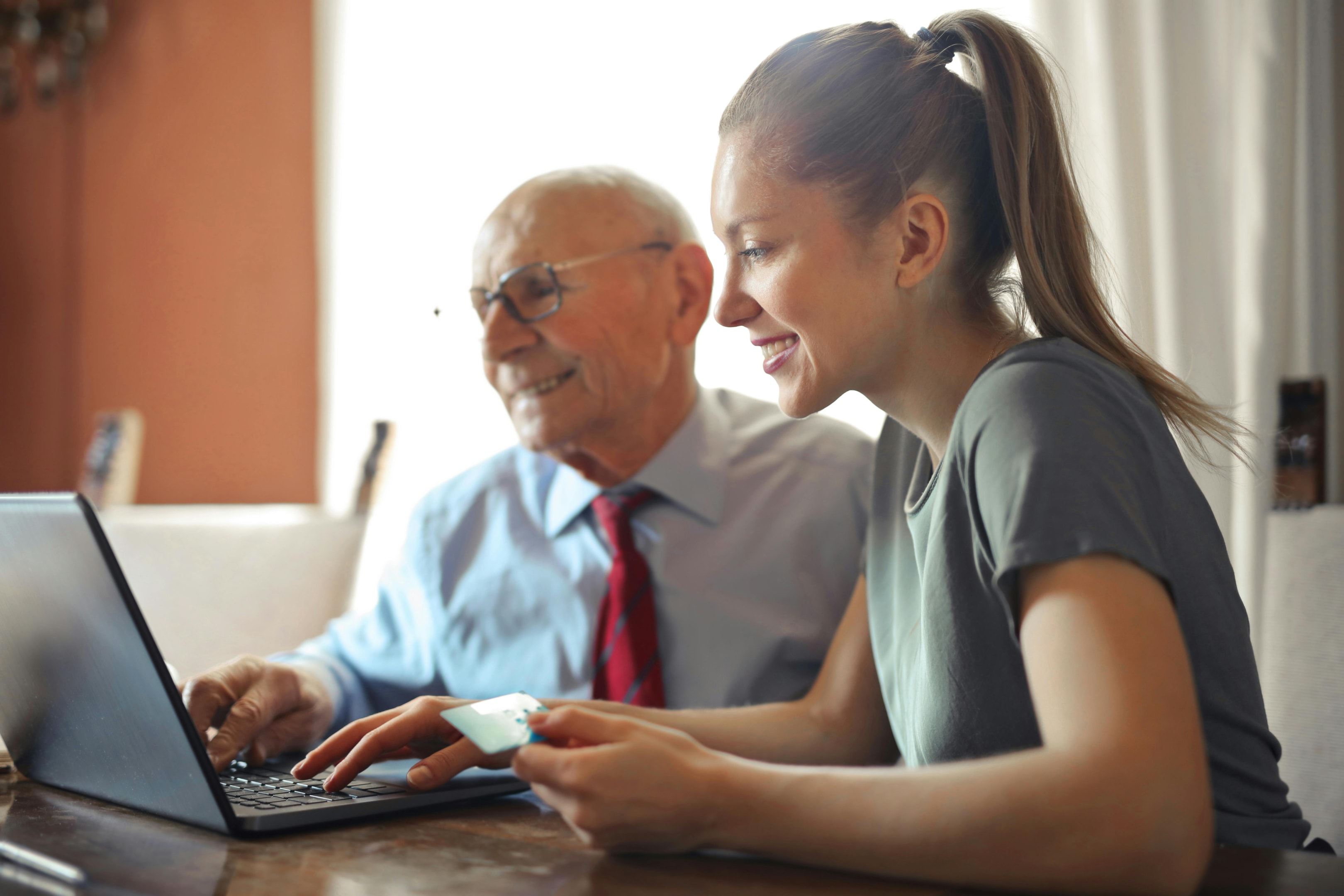 Real estate agent working with recent real estate beneficiary.