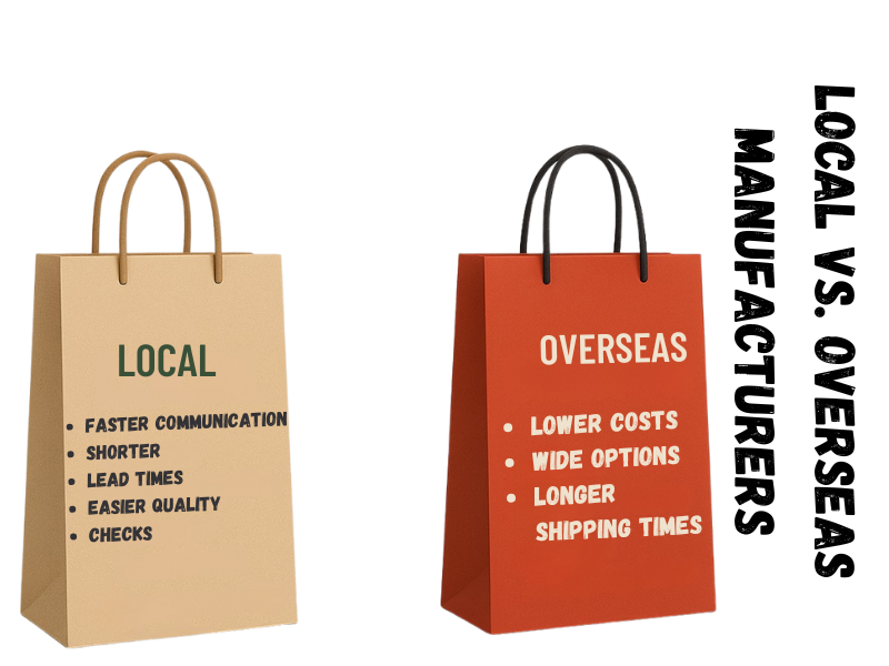 an illustration of a offerings of local vs. Overseas manufacturers 