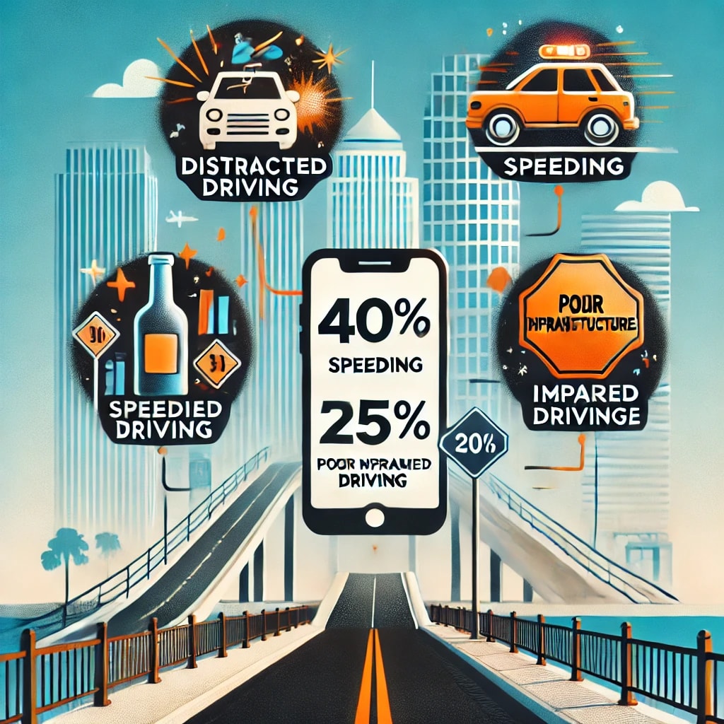 Key contributing factors to pedestrian accidents in Tampa.