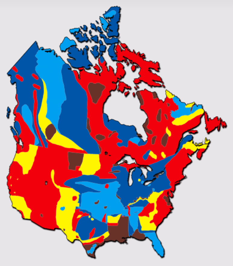 Aggregate Map for the United States of America and Canada