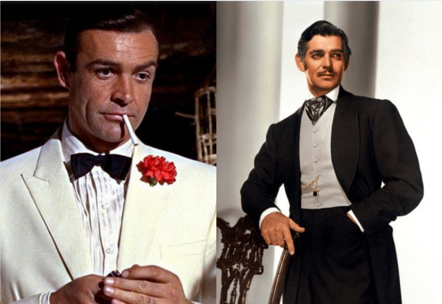 Sean Connery's James Bond and Rhett Butler's Clark Gable