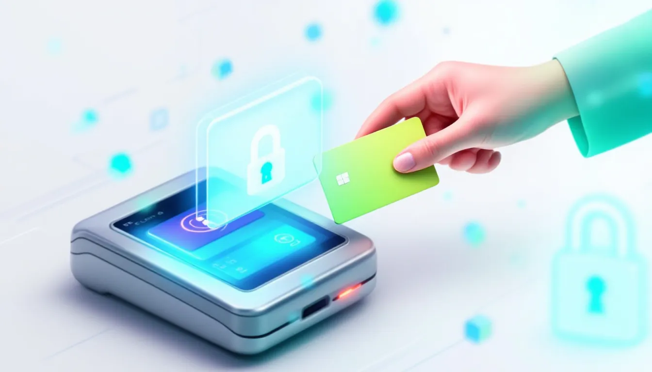 A secure payment transaction being processed with Nexi SmartPOS, emphasizing security.
