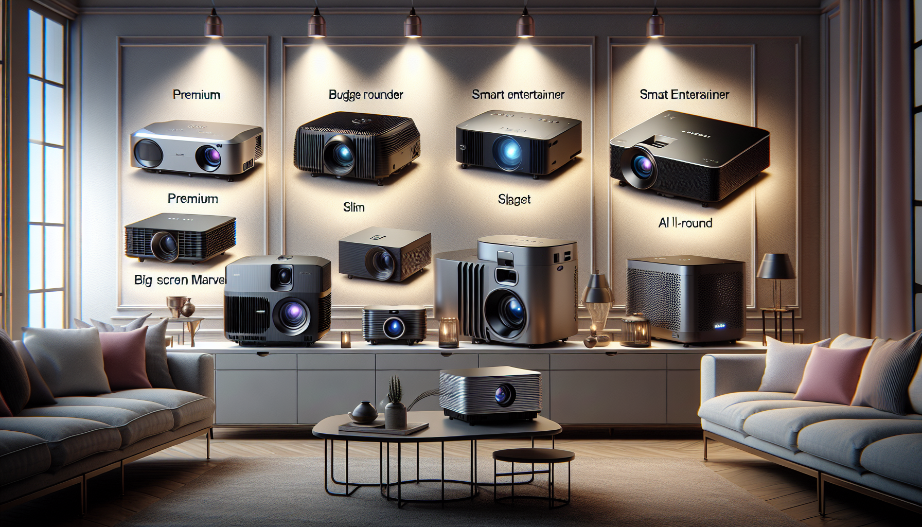 Various laser projectors for home theaters