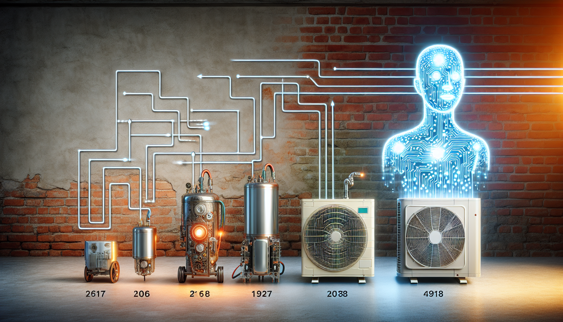Illustration of the evolution of heat pump technology
