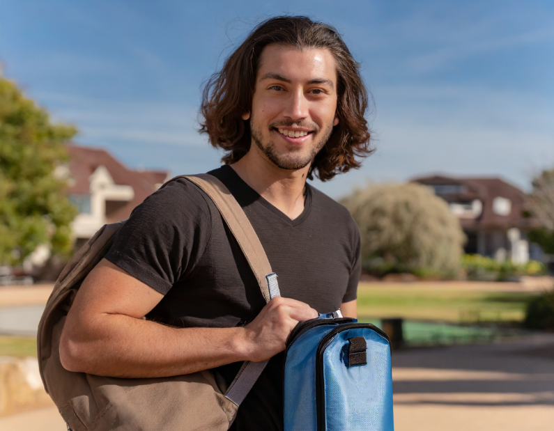 person with lunch bag - authorised financial service