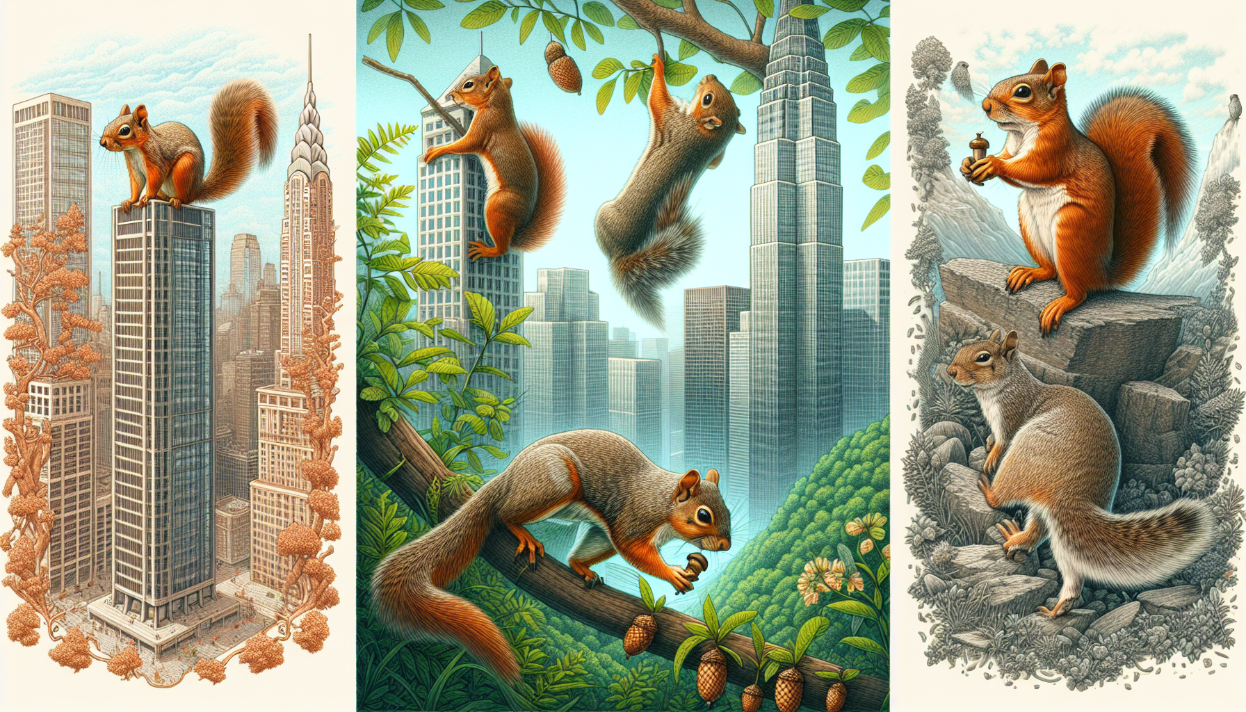 Illustration of squirrel habitats