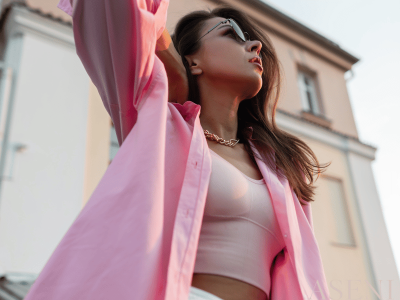 letni różowy total look