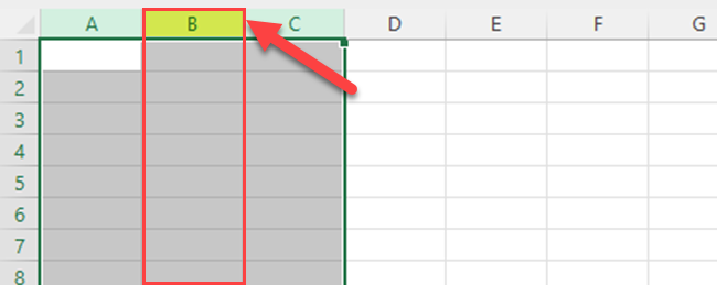 Unhide columns in Excel using the Context Menu