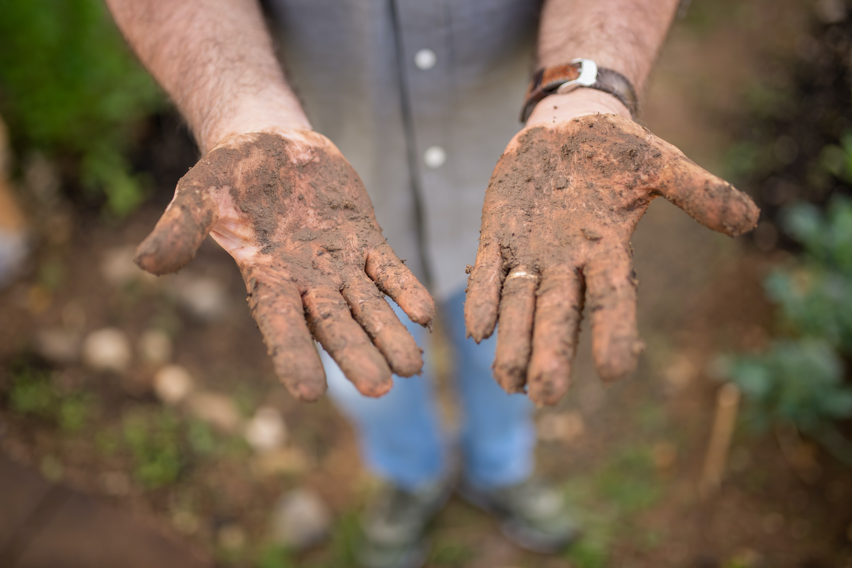 You can get your hands dirty when gardening