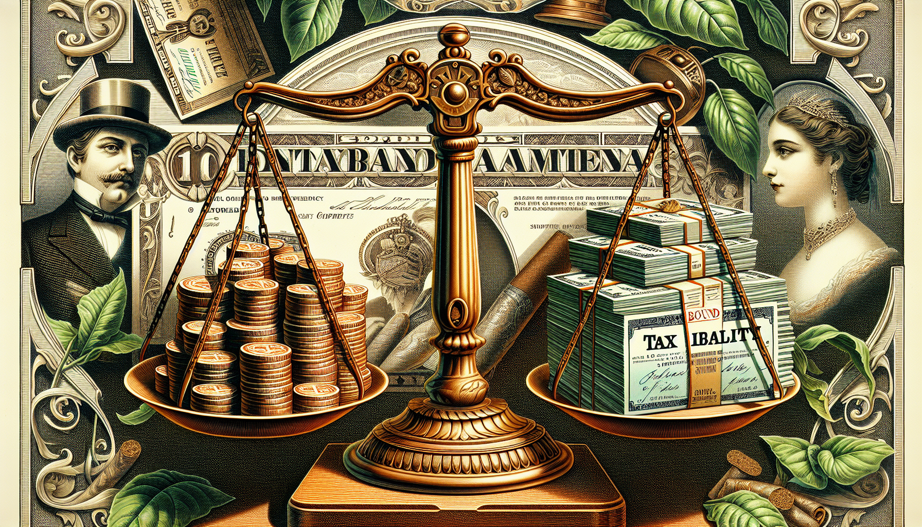 An illustration representing various cost factors for cigarette tax surety bonds.